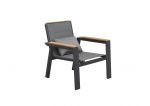 Aluminiowy fotel ogrodowy Higold Geneva czarny z drewnem tekowym