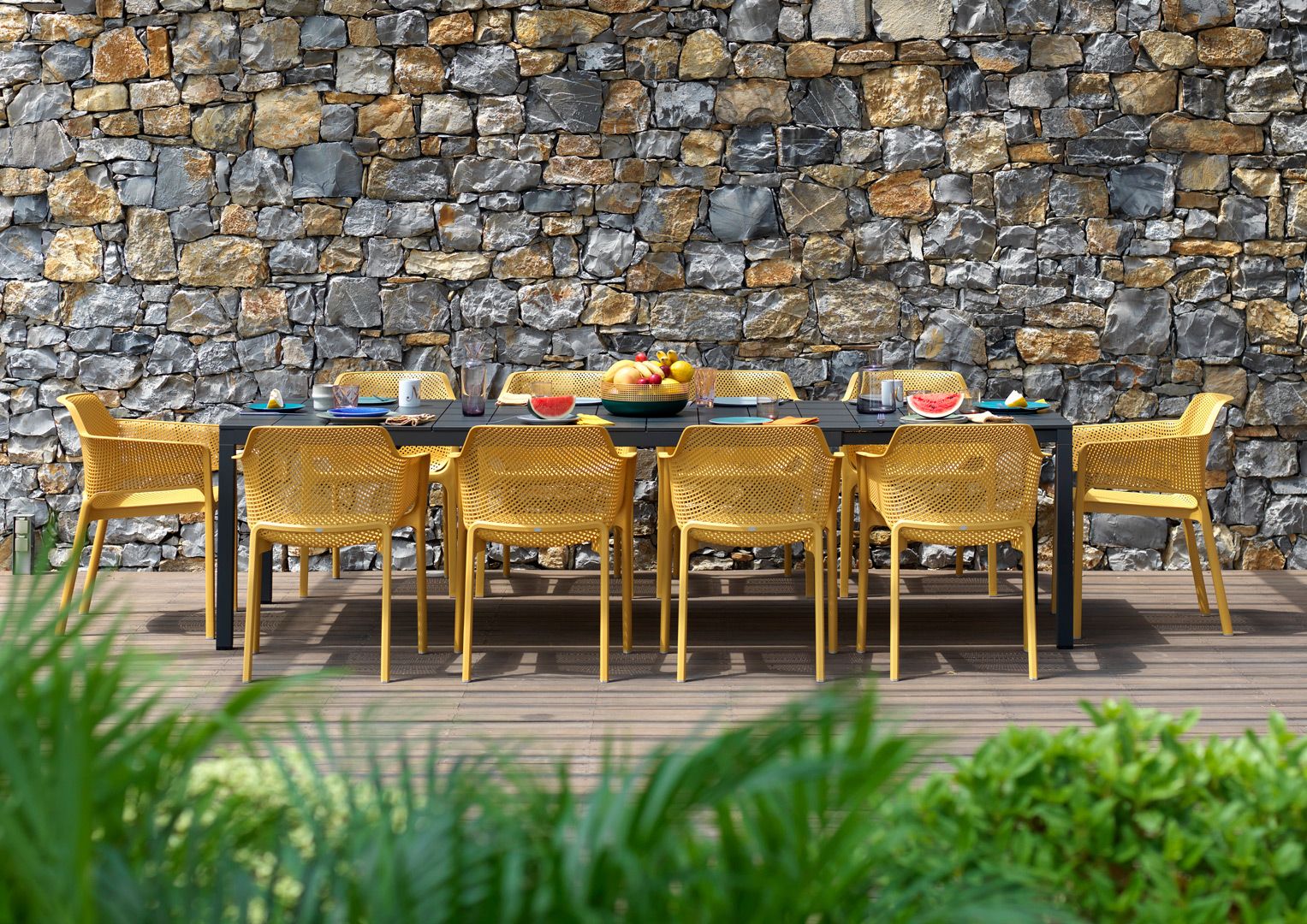 Nardi zestaw mebli ogrodowych fotele Net stół Rio antracytowy